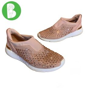 MICHAEL MICHAEL KORS BLUSH PINK "ACE" RHINESTONE EMBELLISHED SNEAKERS 7